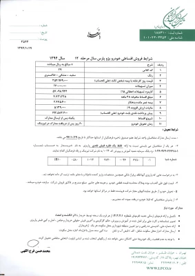 اطلاعیه مرحله دوازدهم اعطای تسهیلات خرید خودرو ( لیزینگ فرهنگیان)